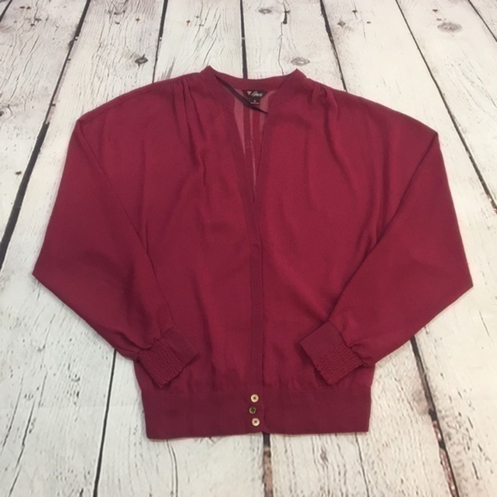 UEC Guess brand maroon blouse small open front